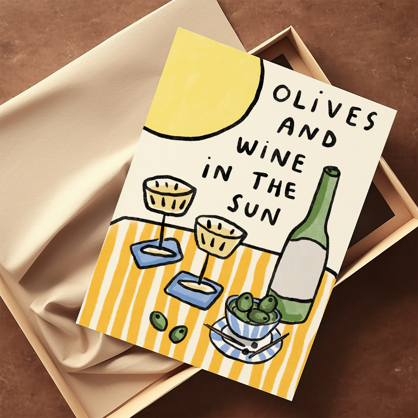 Olives and Wine In The Sun