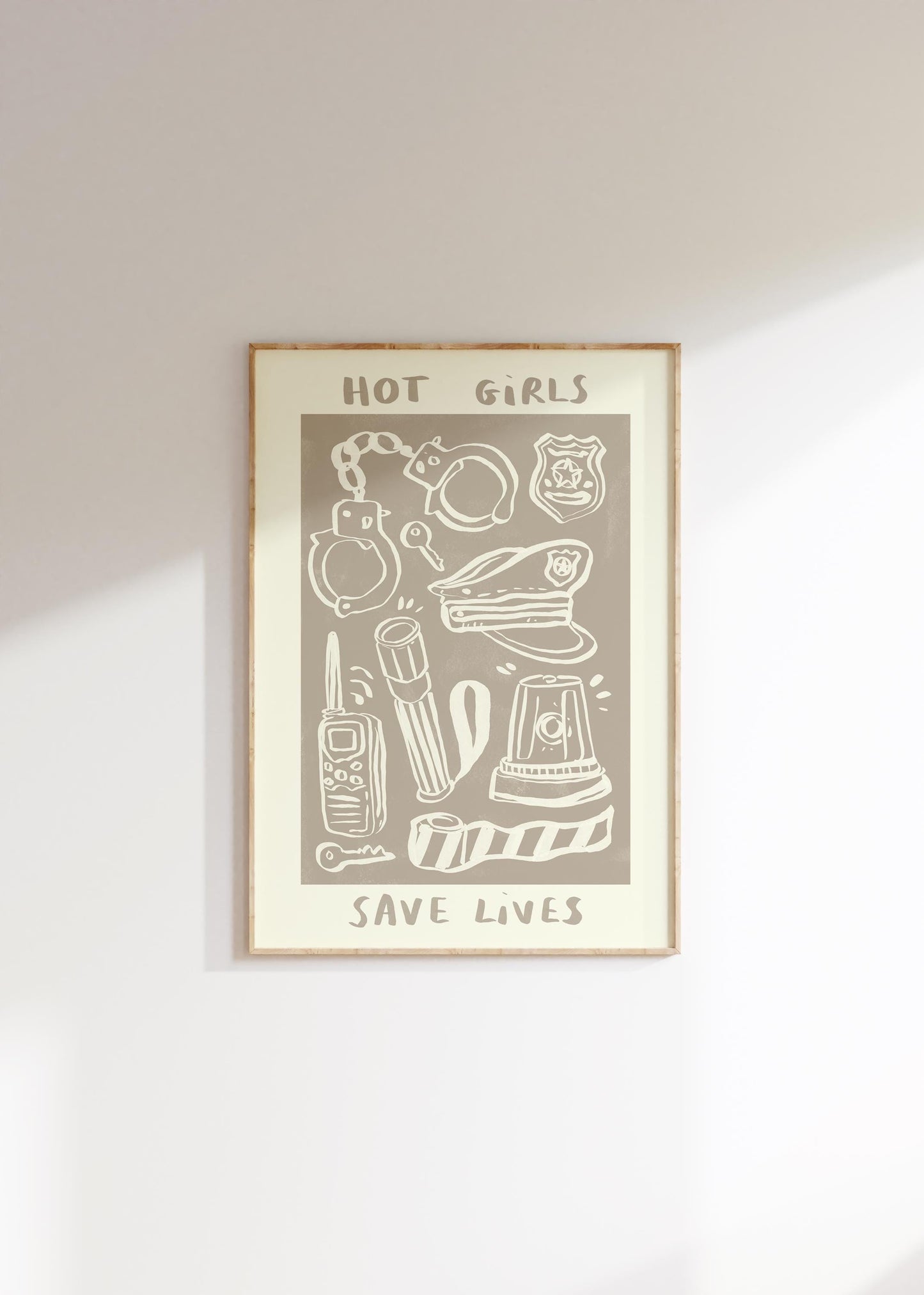 Hot Girls / Boys Save Lives Wall Print - Police