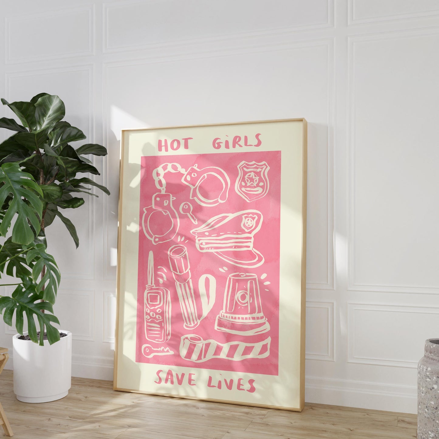 Hot Girls / Boys Save Lives Wall Print - Police