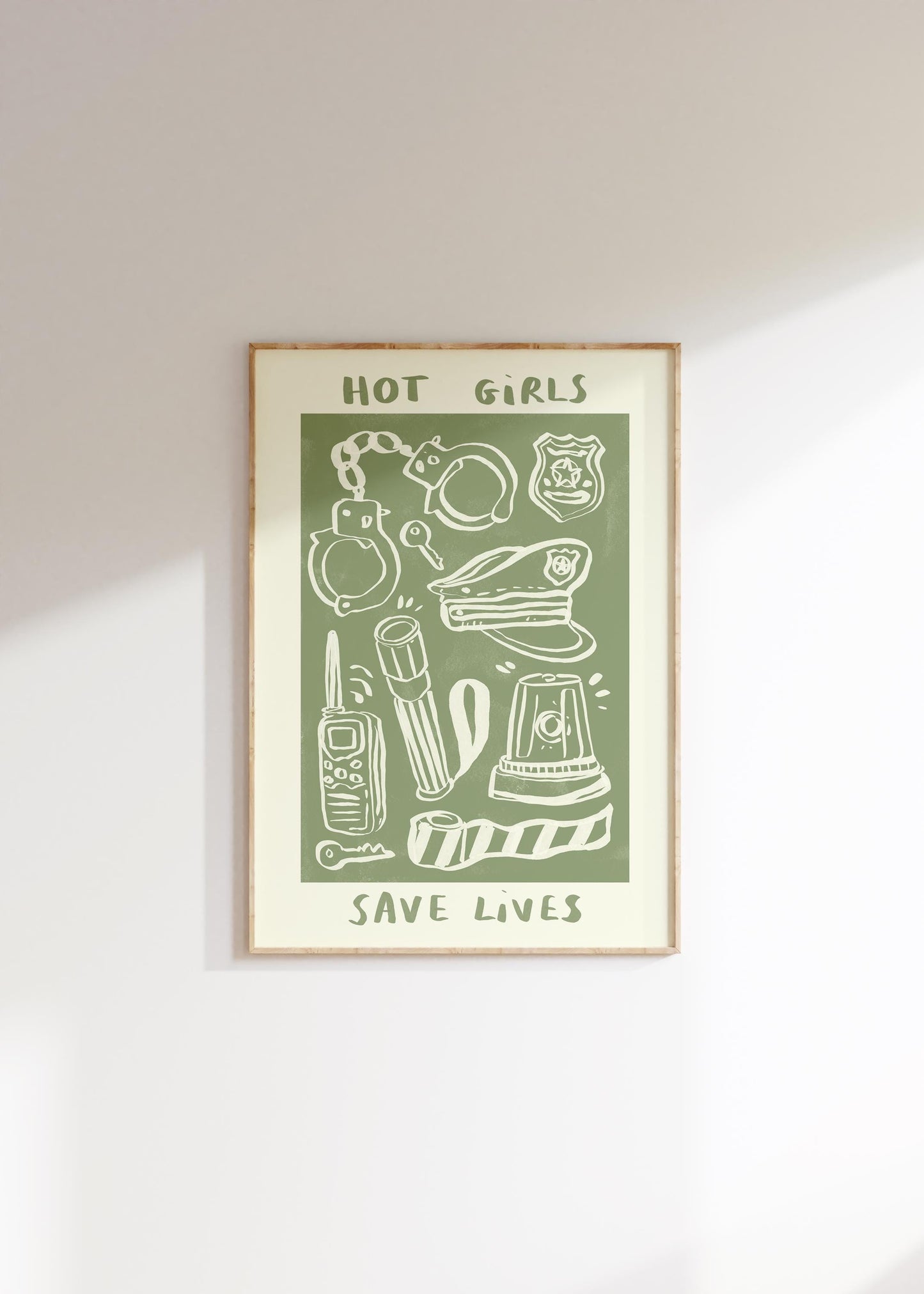 Hot Girls / Boys Save Lives Wall Print - Police