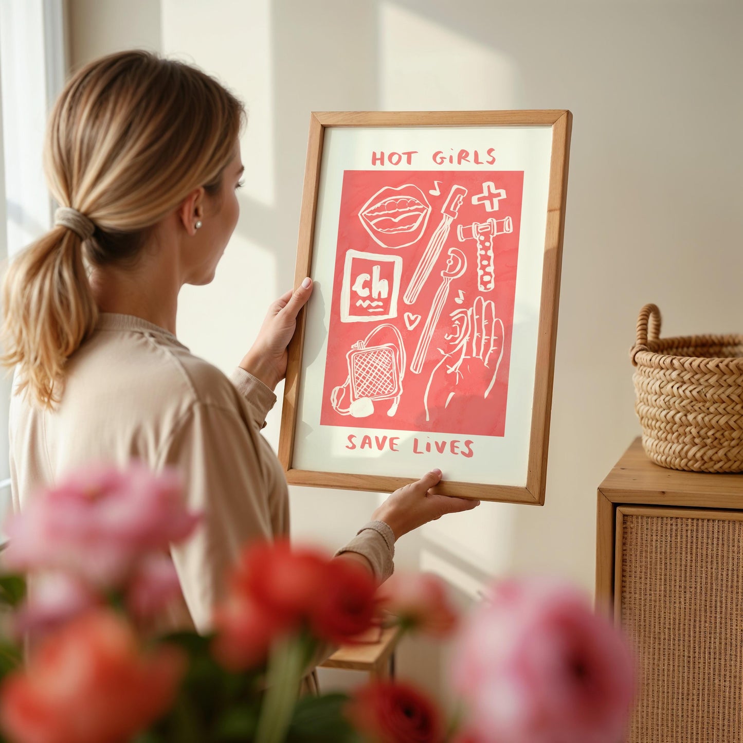 Hot Girls Save / Change Lives Wall Print - Speech and Language Therapy