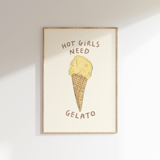 Hot Girls Need Gelato - Cone