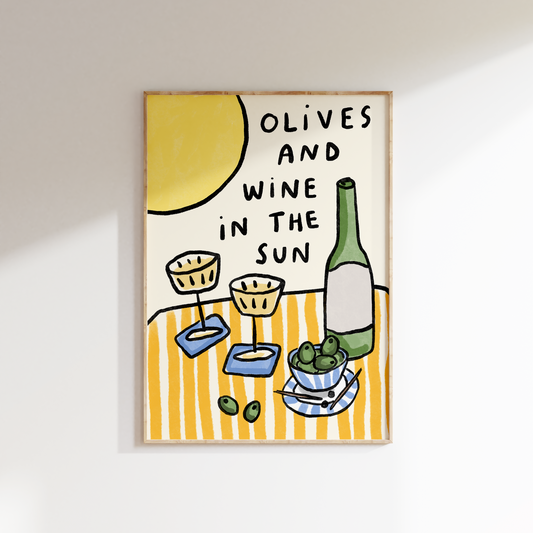 Olives and Wine In The Sun