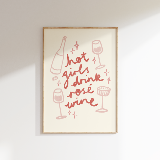 Hot Girls Drink Rose Wine