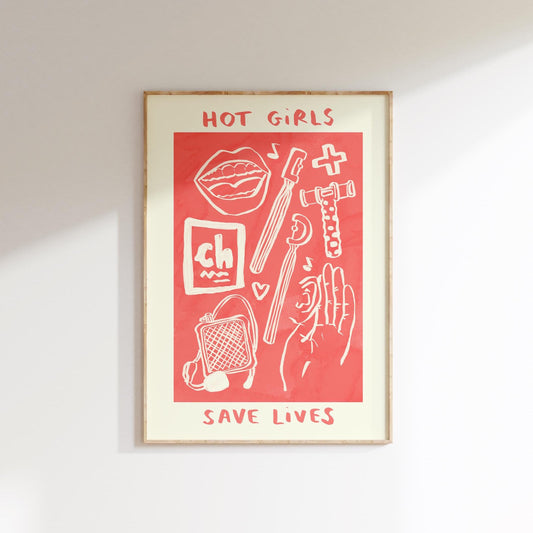 Hot Girls Save / Change Lives Wall Print - Speech and Language Therapy